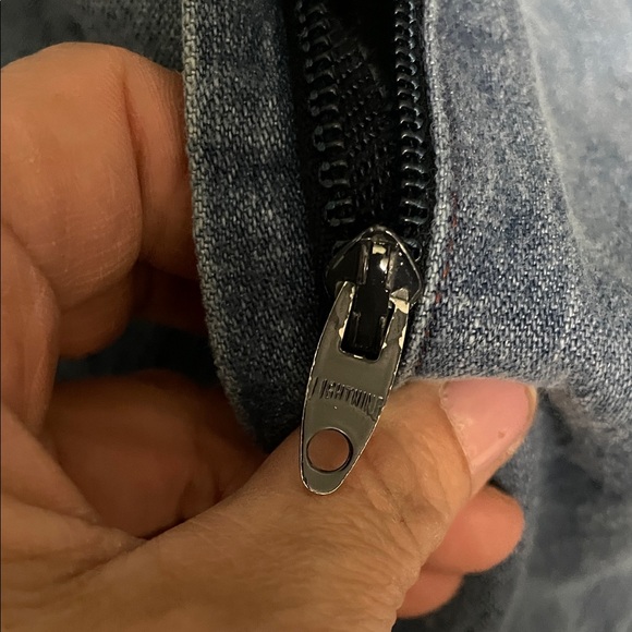 Vintage 70s one pc ultra bell bottom Denim zip front Jumpsuit - Picture 3 of 11